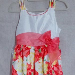 Bonnie Jean Girls Orange Floral Dress